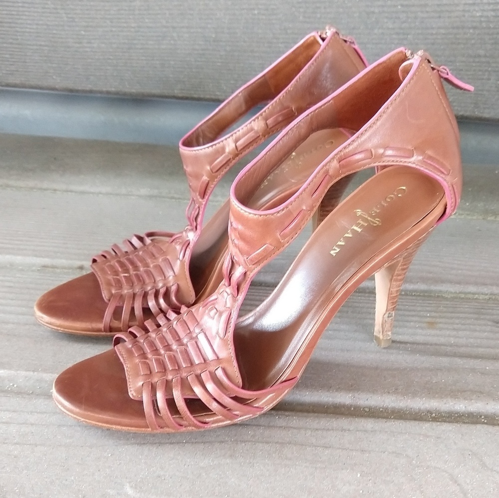 Cole Haan Strappy Brown Heeled Sandals
